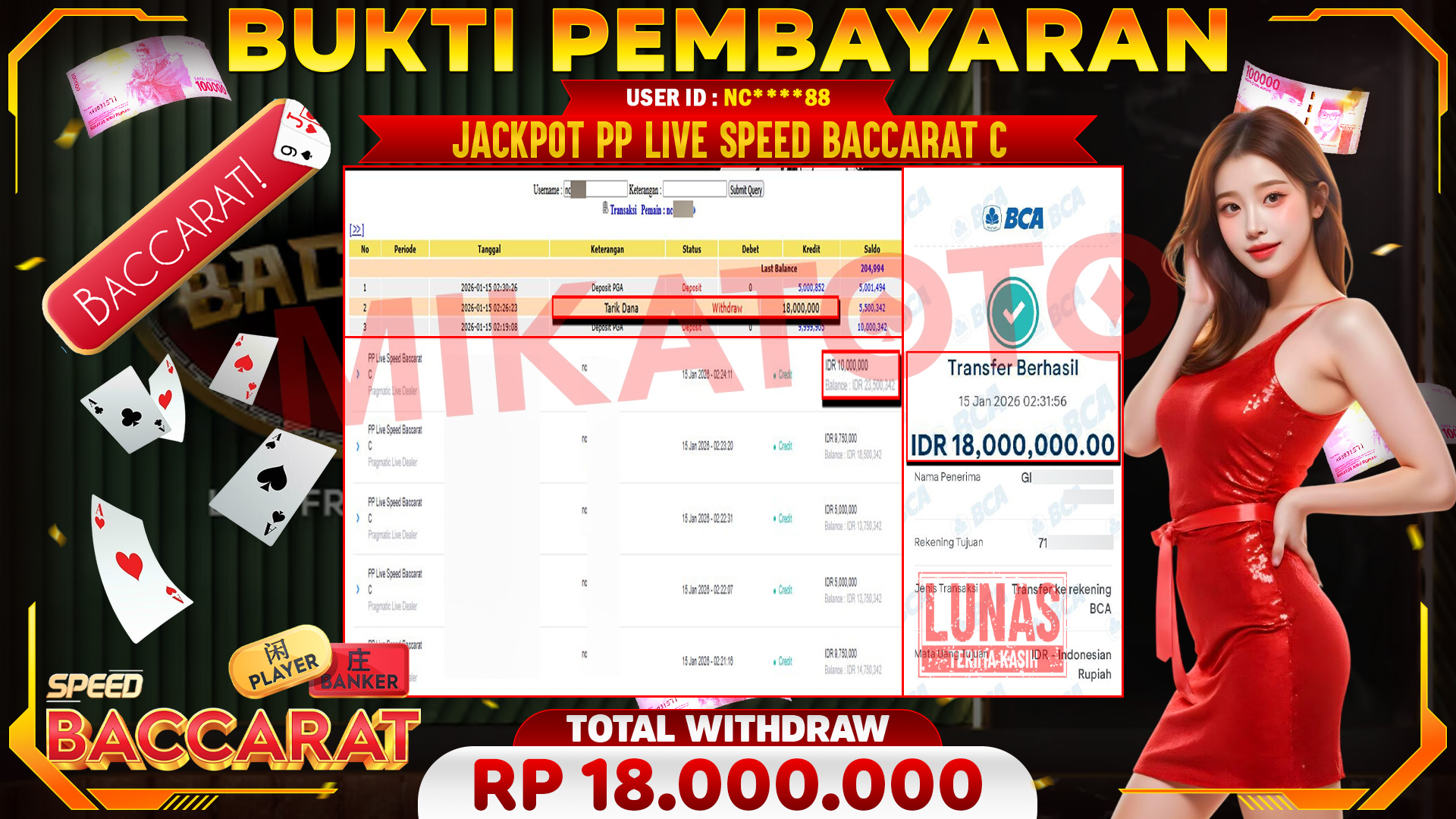 🏆 SELAMAT KEPADA PEMENANG JACKPOT DI Live Mania Korean Speed Baccarat 2 - Pragmatic Live Dealer 18,000,000🏆