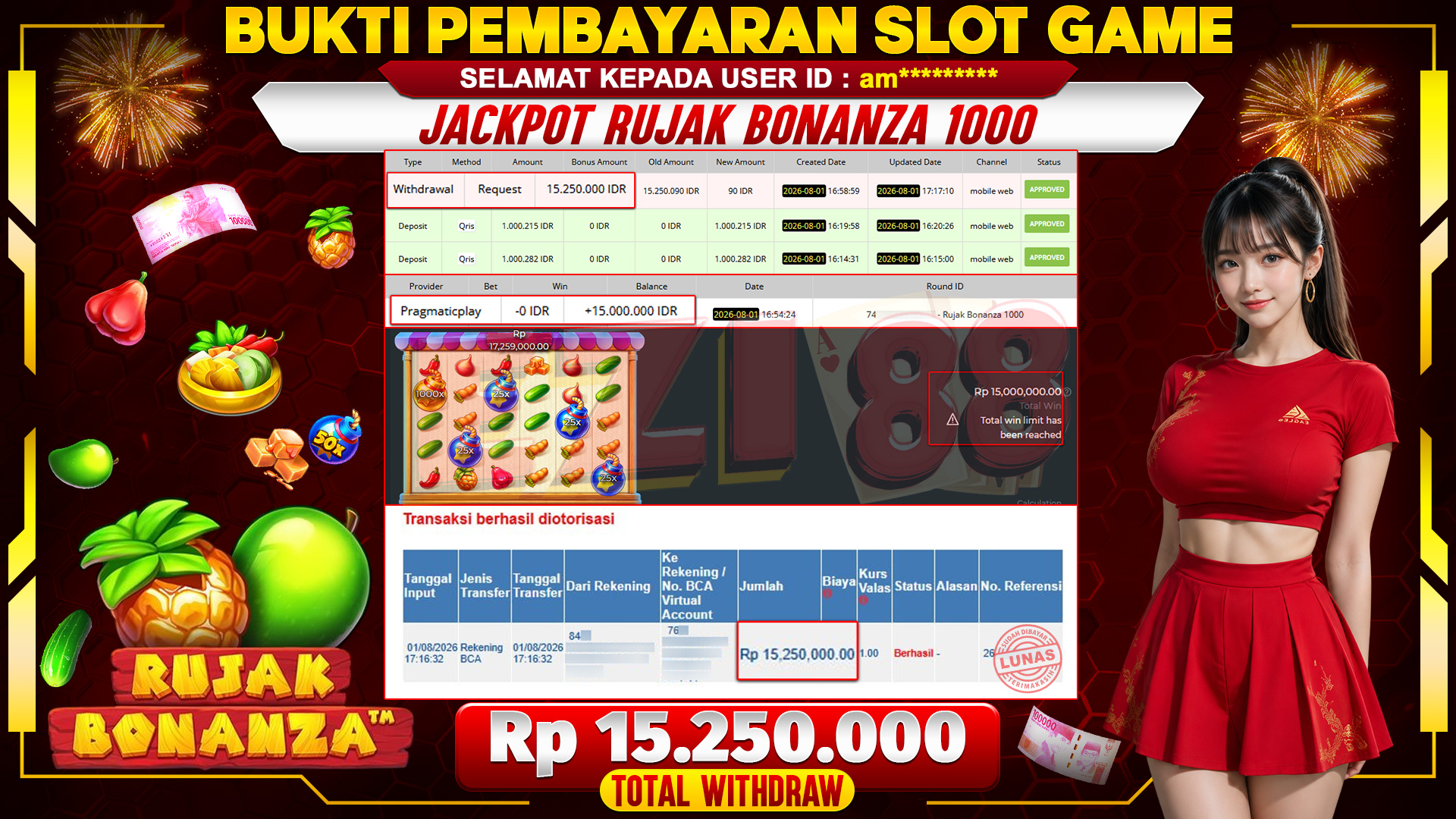 JACKPOT RUJAK BONANZA 1000