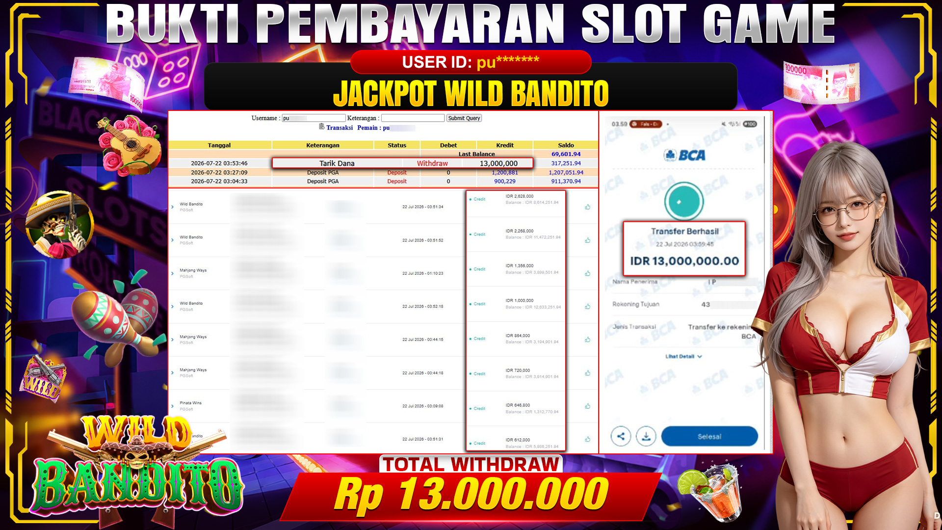 💰🎉 TOTO80 – JACKPOT SLOT WILD BANDITO RP. 13,000,000,- TELAH DIBAYARKAN!💰🎉