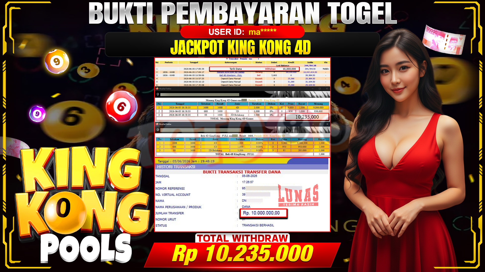 💰🎉 TOTO80 – JACKPOT TOGEL KINGKONG 4D RP. 10,235,000,- TELAH DIBAYARKAN!💰🎉