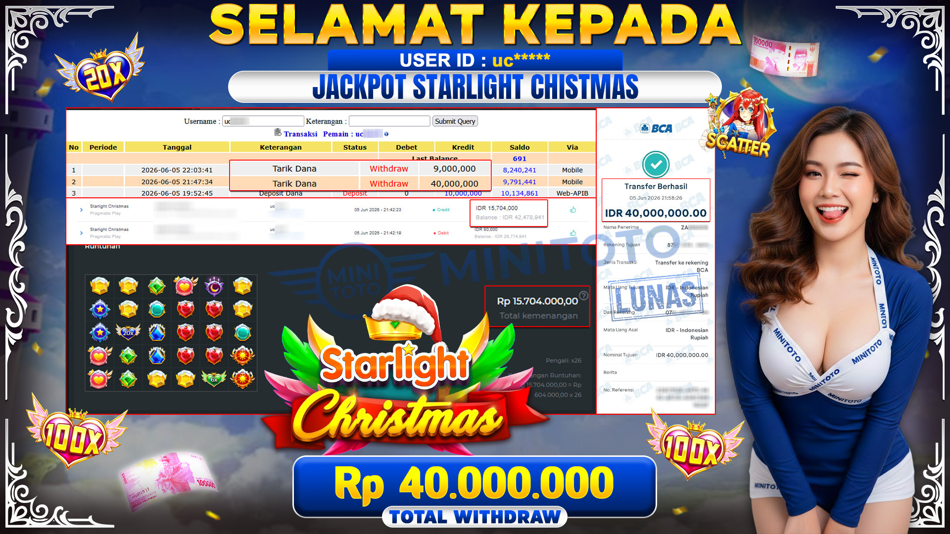 BUKTI JACKPOT STARLIGHT CHRISTMAS - PRAGMATIC PLAY
