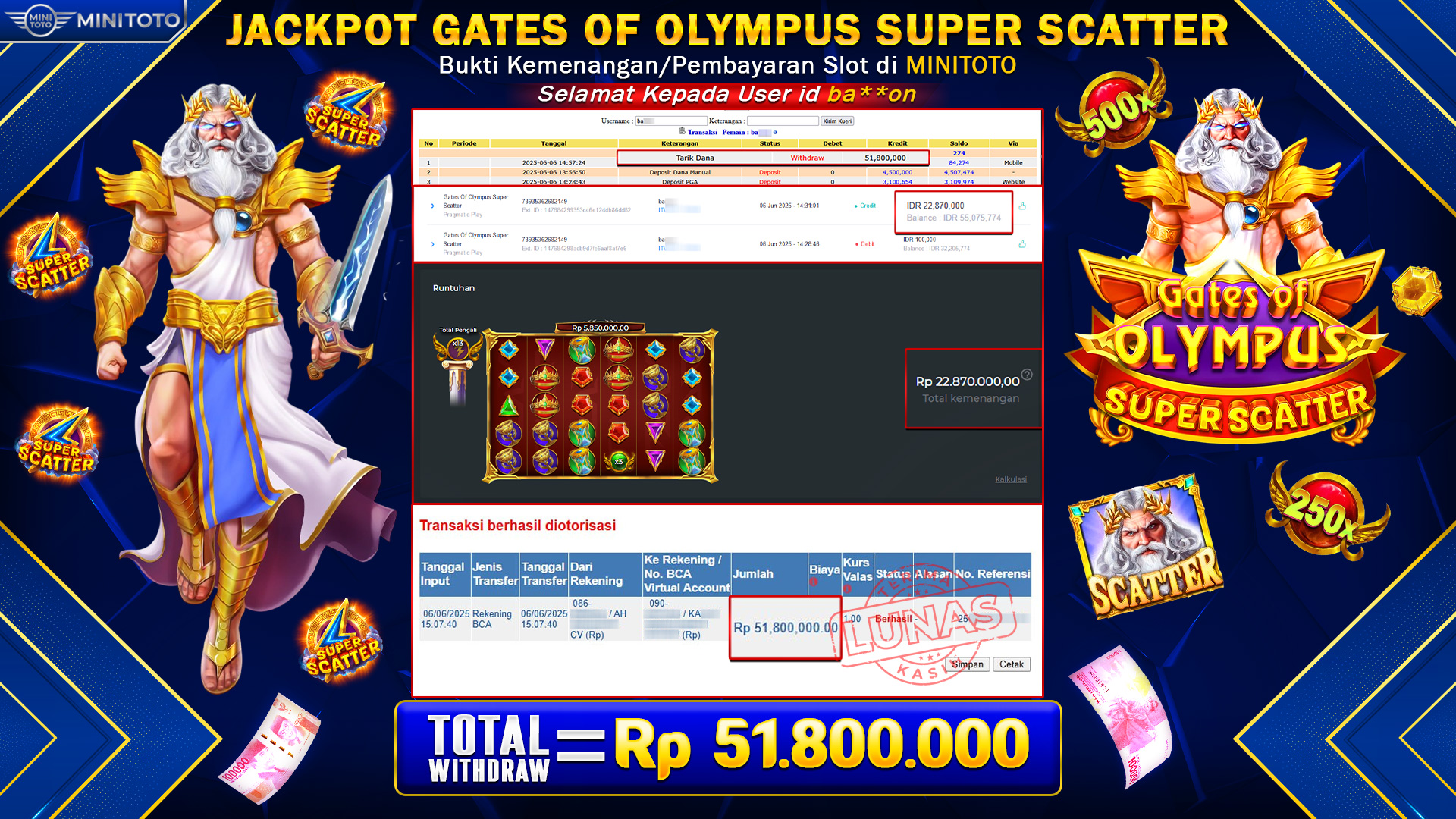 JACKPOT Gates Of Olympus Super Scatter