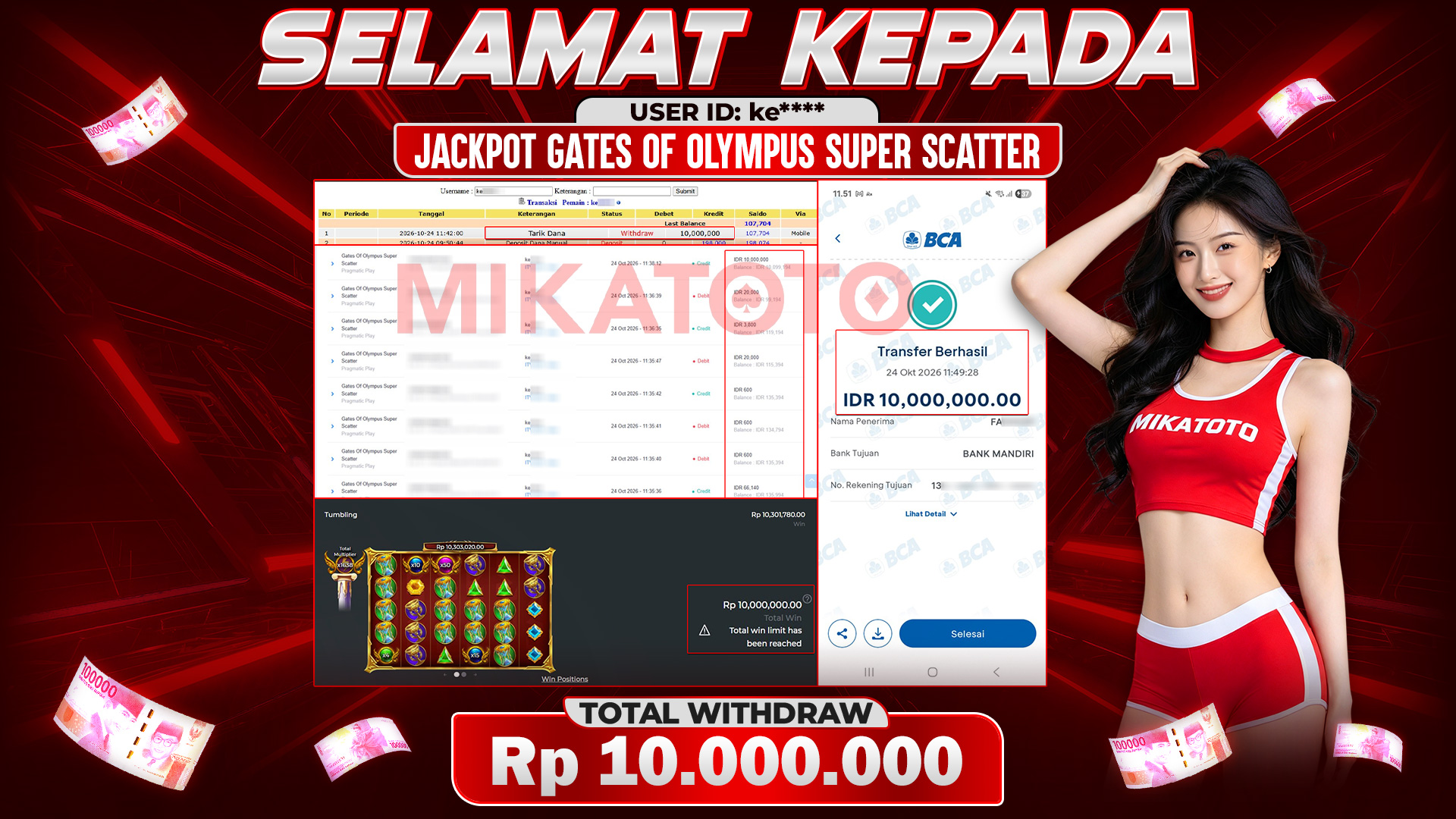 🏆 SELAMAT KEPADA PEMENANG JACKPOT DI Gates Of Olympus Super Scatter - Pragmatic Play 10,000,000🏆