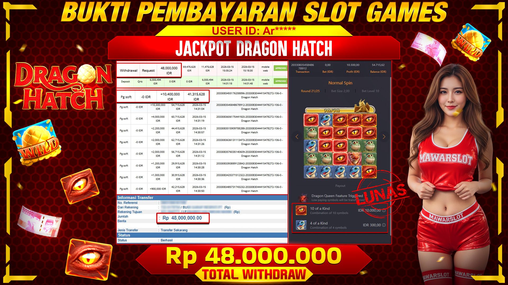 Modal Tipis, Hasil Fantastis di Dragon Hatch!