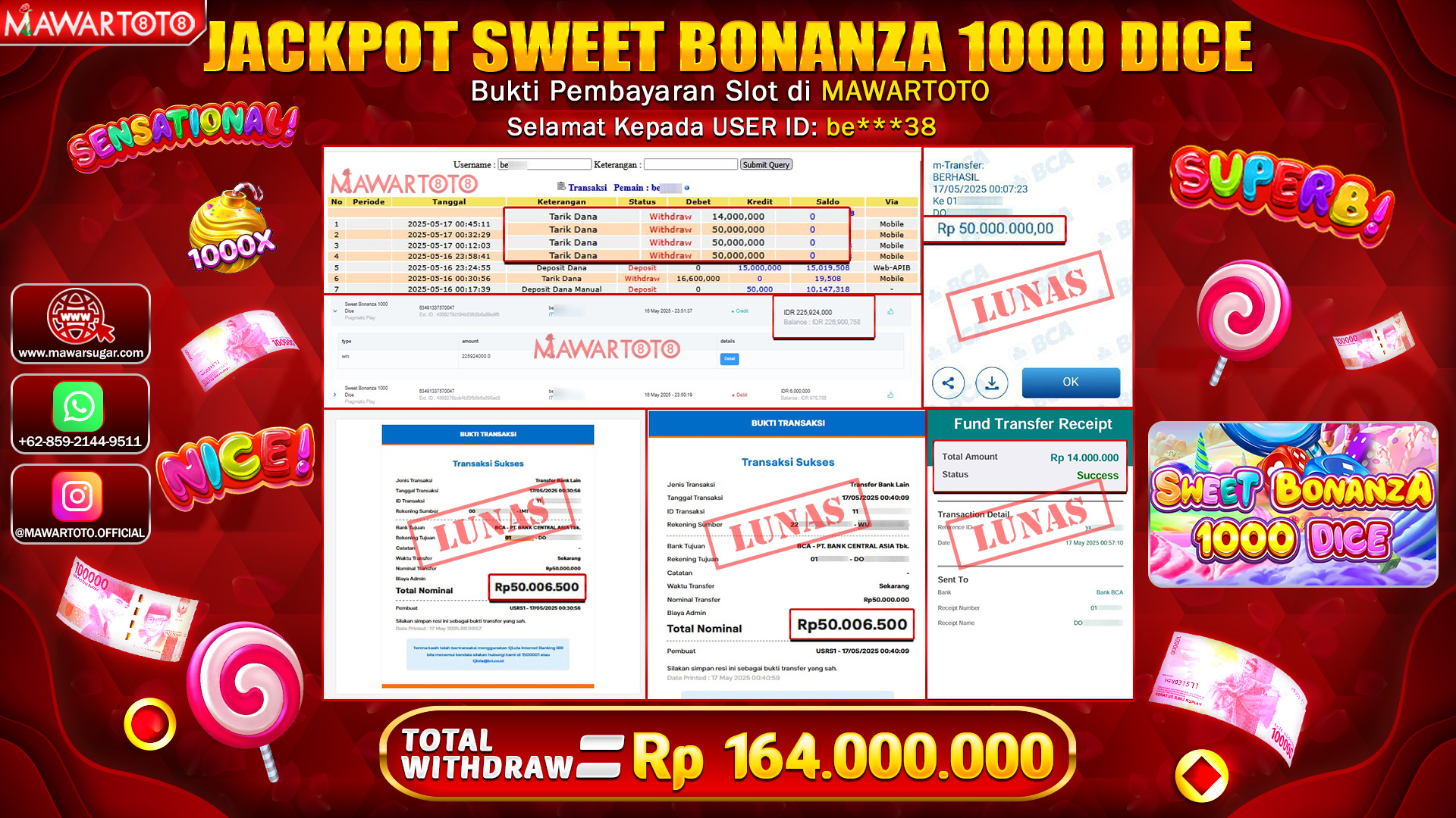 JACKPOT SWEET BONANZA 1000 DICE