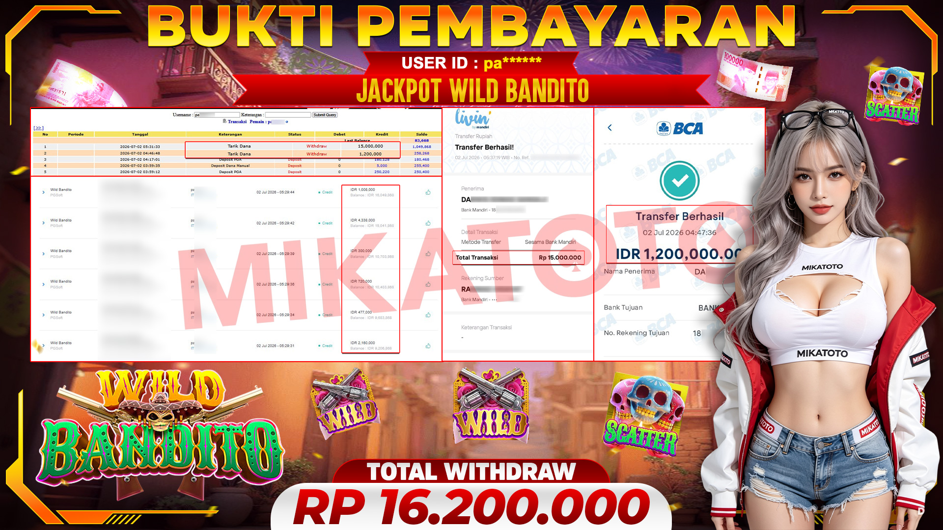 🏆 SELAMAT KEPADA PEMENANG JACKPOT DI Wild Bandito - PGSoft 16,200,000🏆