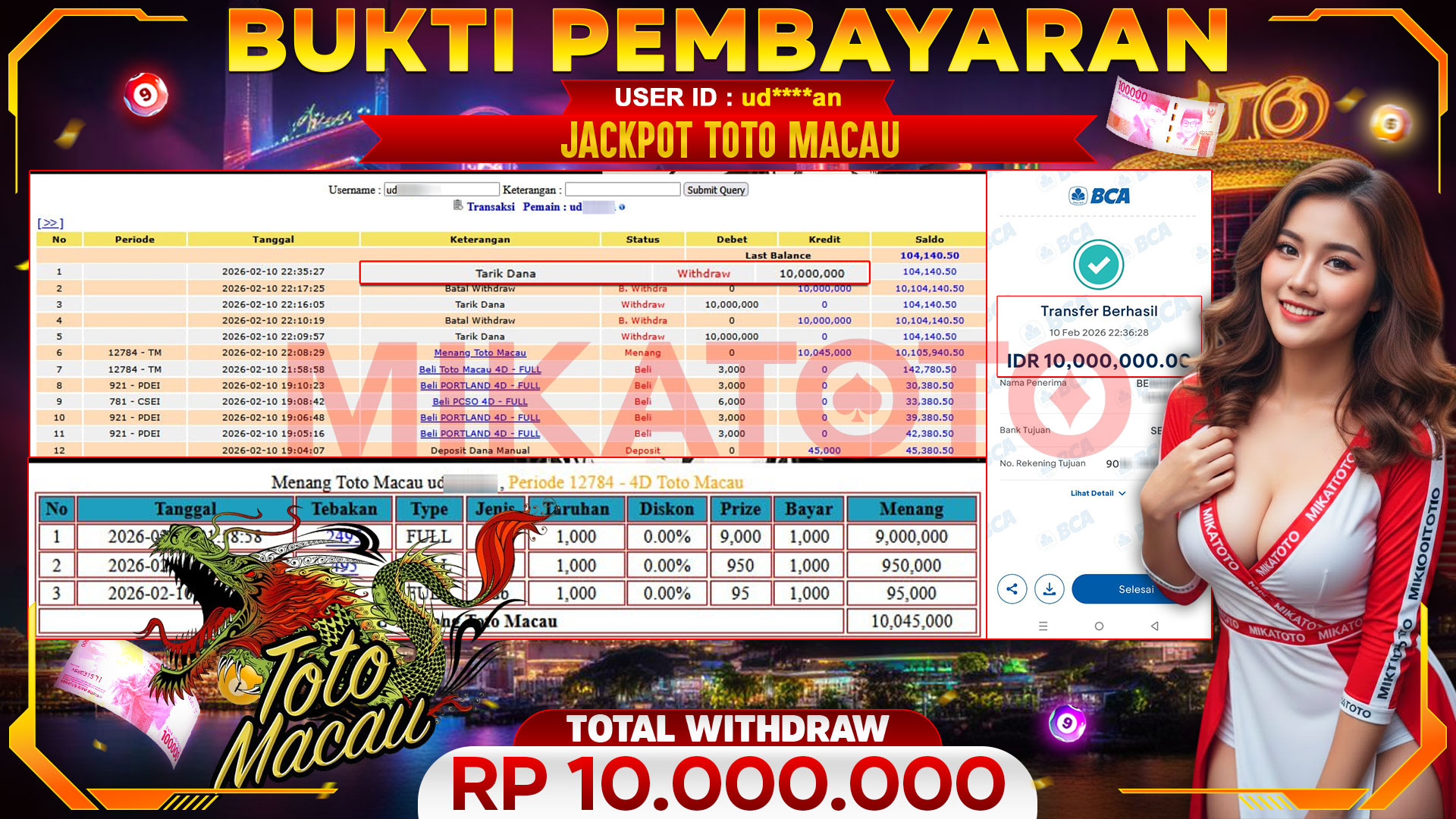 🏆 SELAMAT KEPADA PEMENANG JACKPOT DI Menang Toto - TOGEL 10,000,000🏆