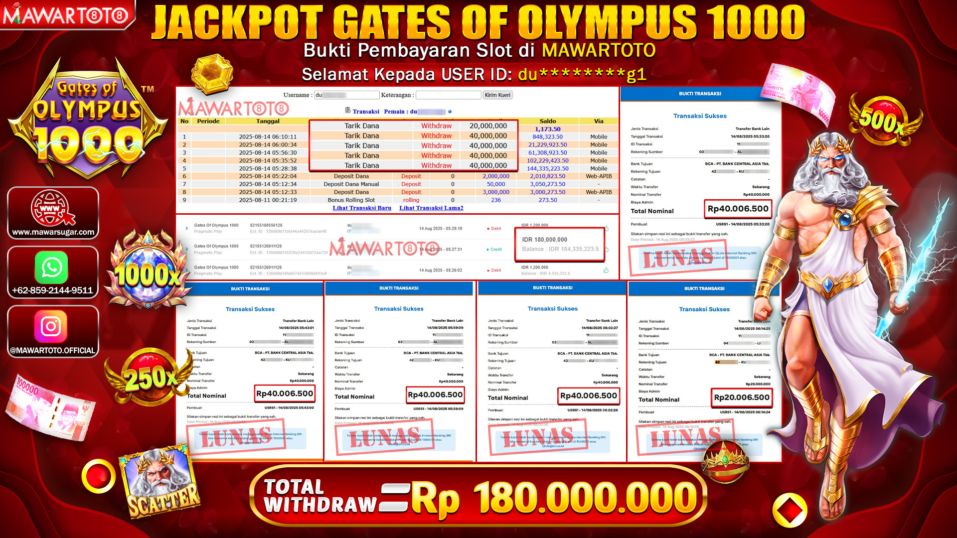 JACKPOT GATES OF OLYMPUS 1000