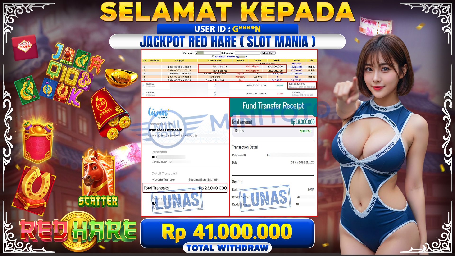 JACKPOT Red Hare - Slot Mania