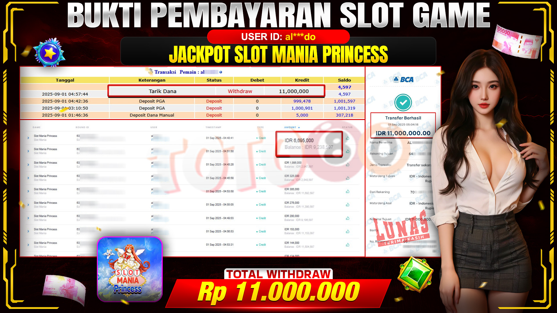 🎉 TOTO80 – JACKPOT SLOT MANIA PRINCESS RP.11,000,000,- TELAH DIBAYARKAN! 🎉