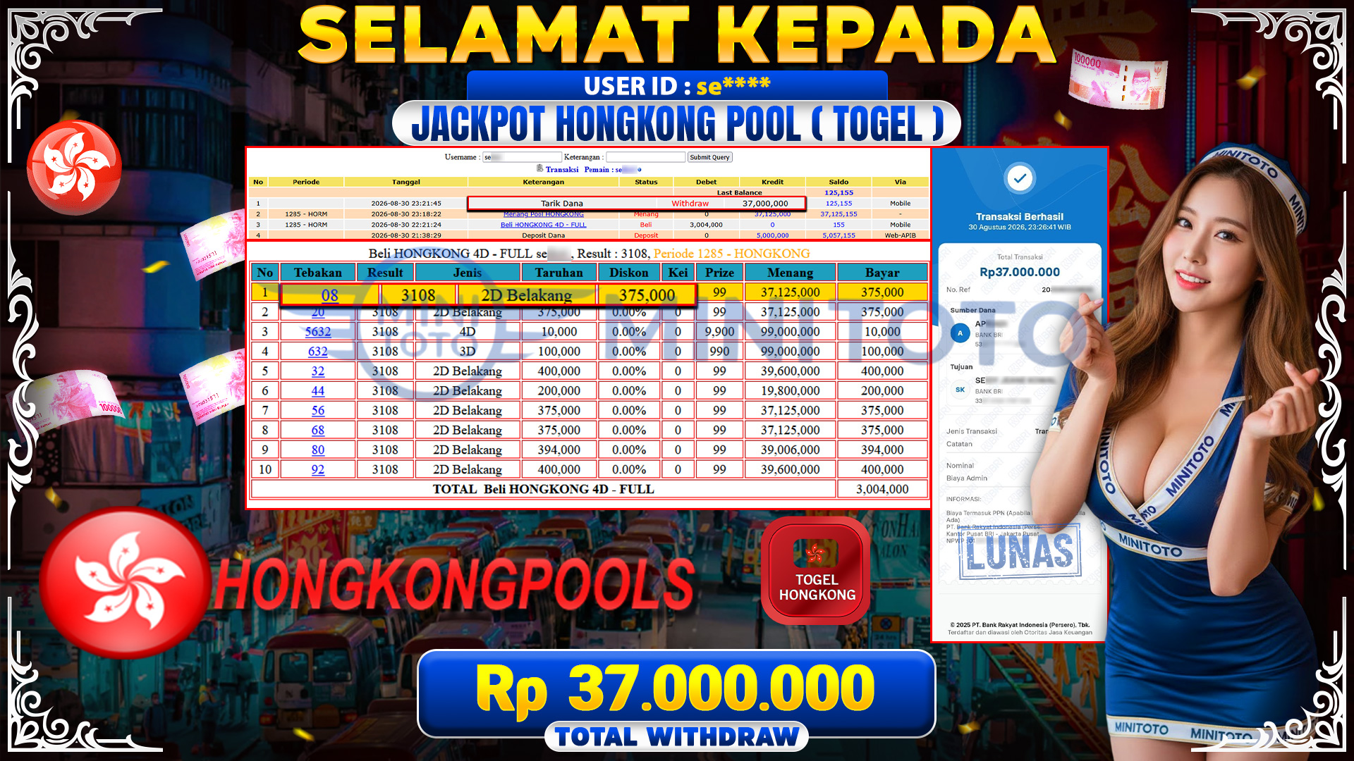BUKTI JACKPOT MENANG HONGKONG POOL - TOGEL