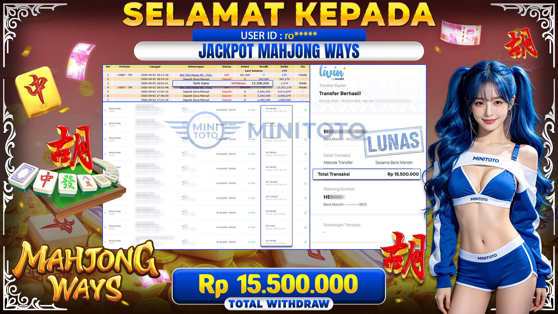 BUKTI JACKPOT MAHJONG WAYS  - PG  SOFT