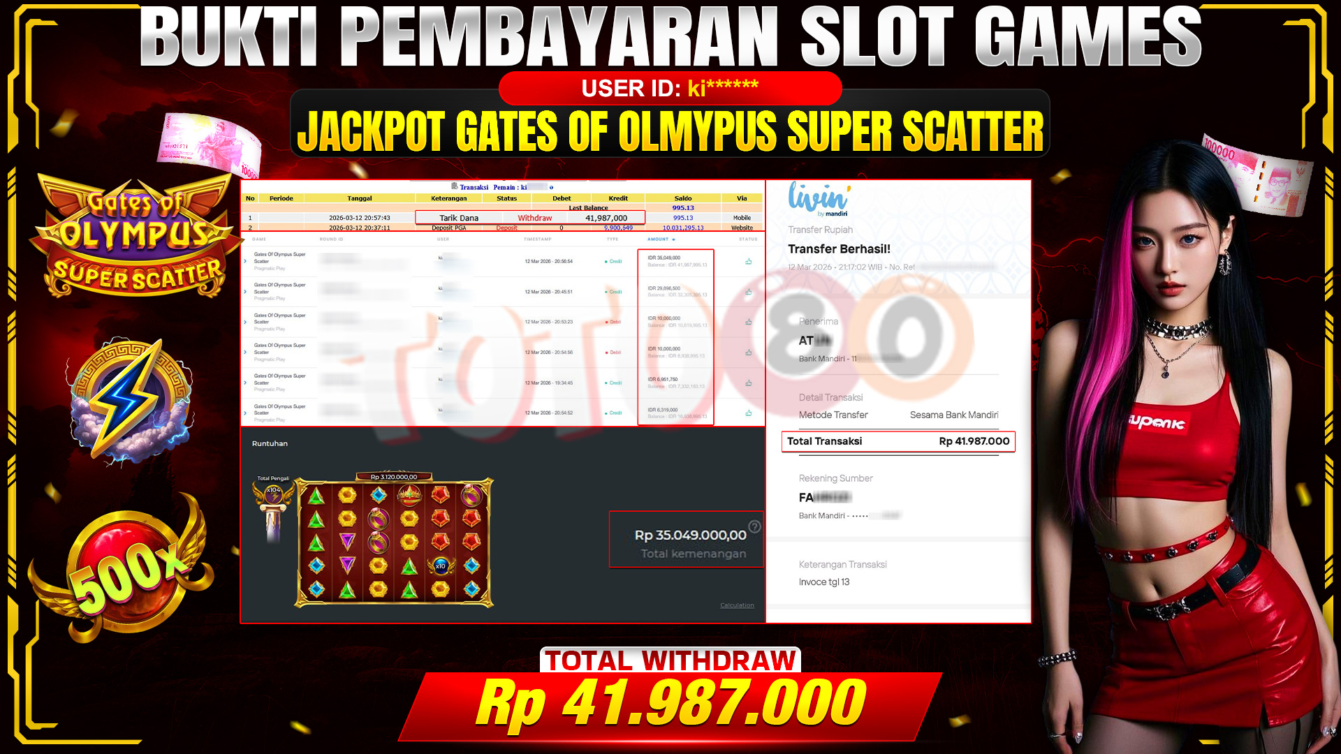 🎉 TOTO80 – JACKPOT SLOT GATES OF OLYMPUS SUPER SCATTER . 41,987,000,- TELAH DIBAYARKAN! 🎉