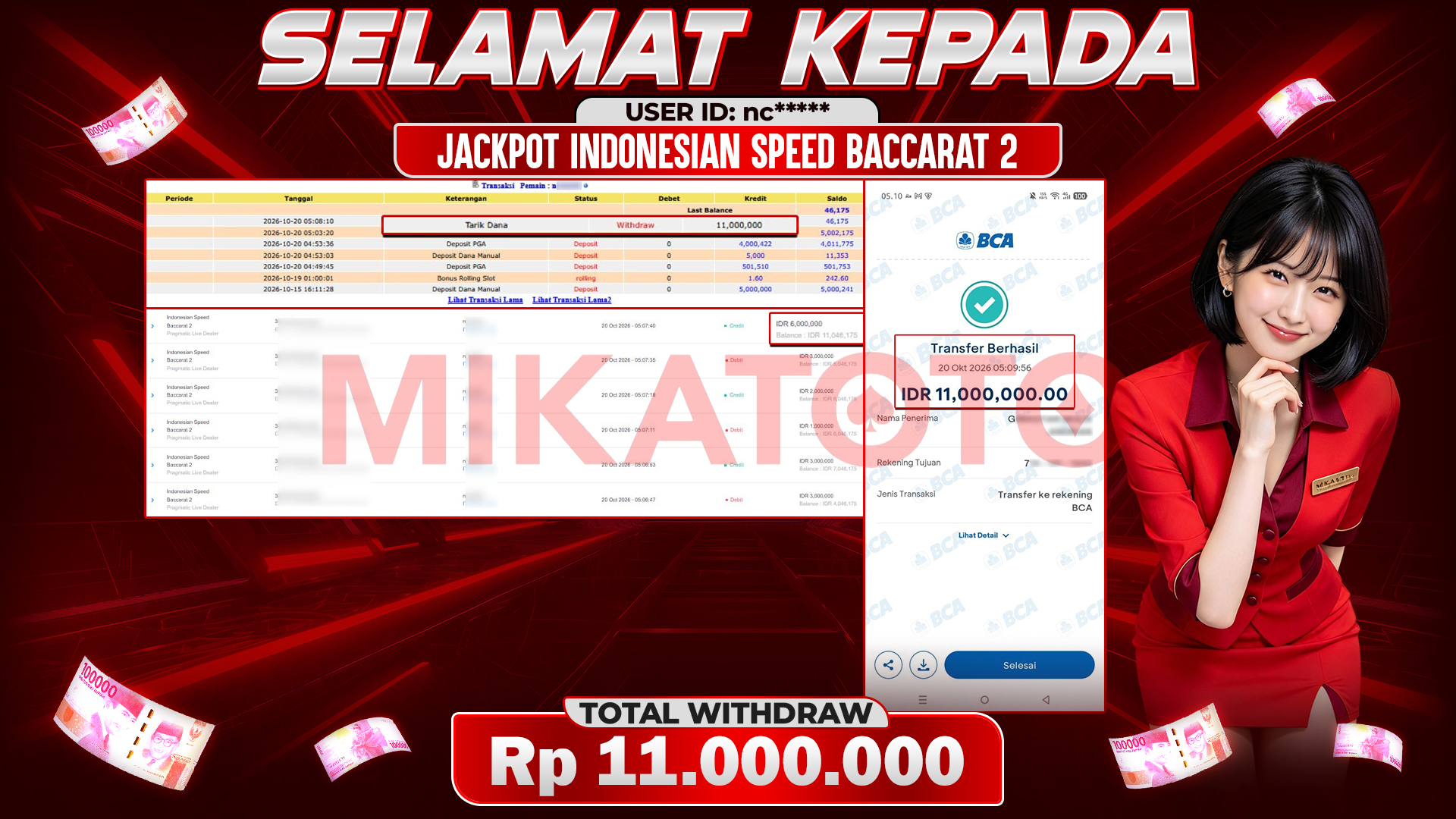 🏆 SELAMAT KEPADA PEMENANG JACKPOT DI  Indonesian Speed Baccarat 2 - Pragmatic Live Dealer 11,000,000🏆