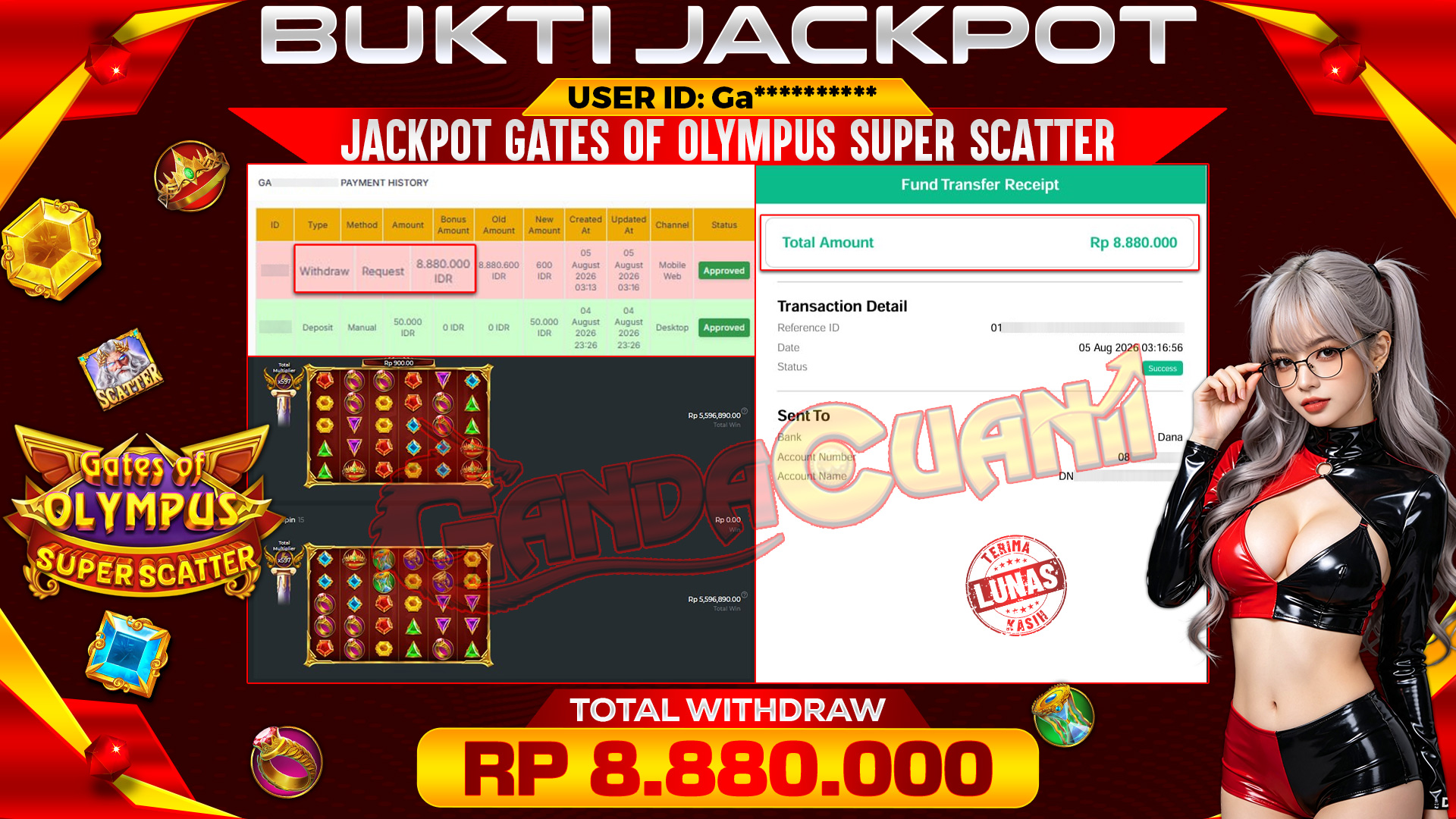 BUKTI JACKPOT GATES OF OLYMPUS SUPER SCATTER PRAGMATIC PLAY 