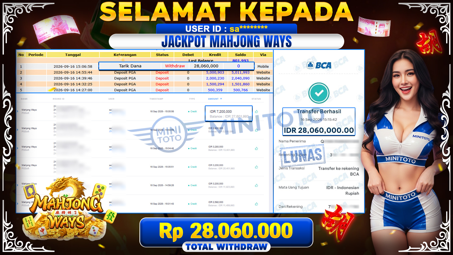 BUKTI JACKPOT MAHJONG WAYS PGSOFT 