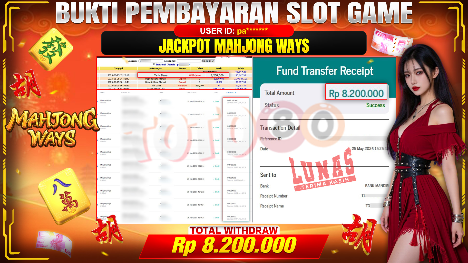 💰🎉 TOTO80 – JACKPOT SLOT MAHJONG WAYS  RP. 8,200,000,-  TELAH DIBAYARKAN!💰🎉