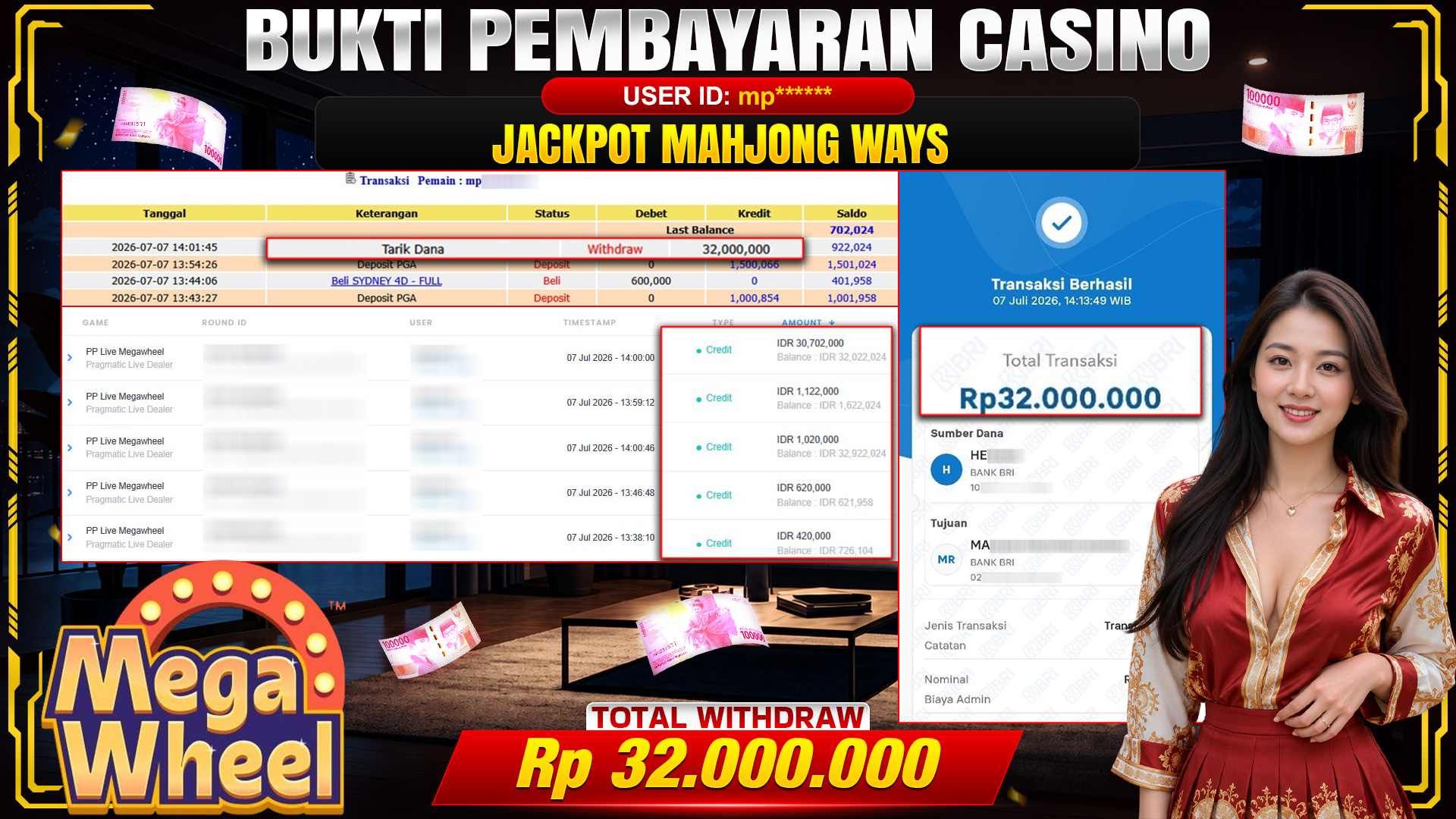 💰🎉 TOTO80 – JACKPOT  JACKPOT MEGA WHEEL RP. 32,000,000,-  TELAH DIBAYARKAN!🎉💰