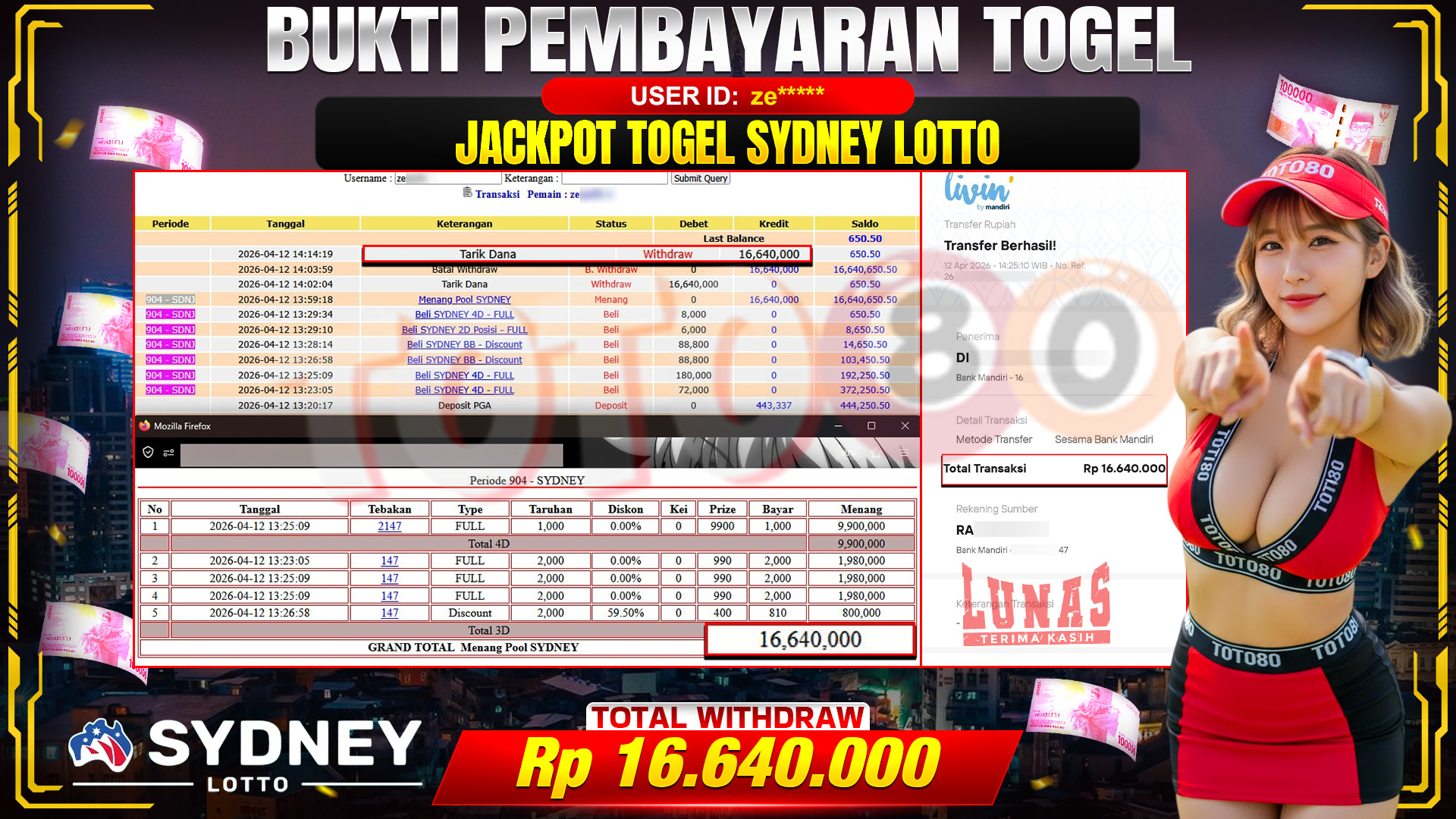 🎉🕯 TOTO80 – JACKPOT TOGEL SYDNEY LOTTO RP. 16,640,000,- TELAH DIBAYARKAN! 🕯🎉