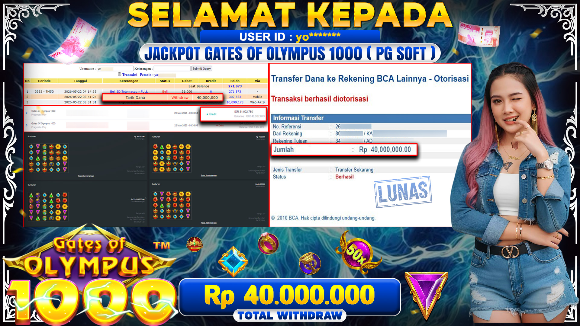 BUKTI JACPOT Gates Of Olympus 1000 - Pragmatic Play