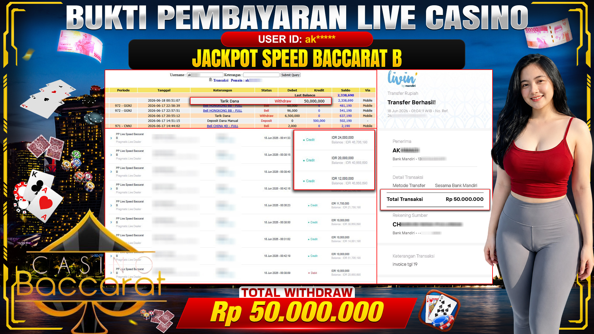 🎉 TOTO80 – JACKPOT PP LIVE SPEED BACCARAT B RP. 50,000,000,- TELAH DIBAYARKAN! 🎉