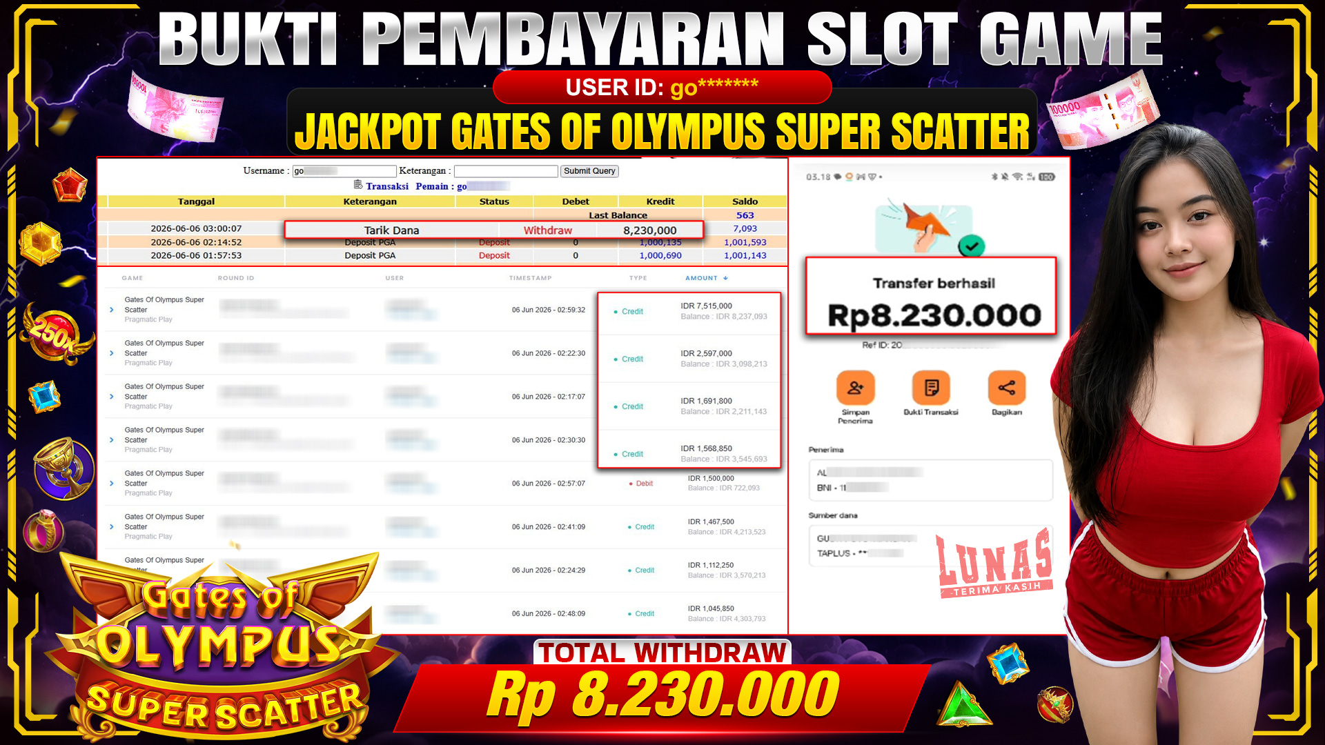 💰🎉 TOTO80 – JACKPOT SLOT GATES OF OLYMPUS SUPER SCATTER RP. 8,230,000,-  TELAH DIBAYARKAN!💰🎉