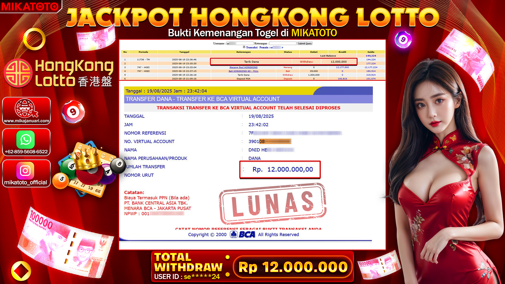 🏆 SELAMAT KEPADA PEMENANG JACKPOT DI Hongkong Lotto 12,000,000🏆