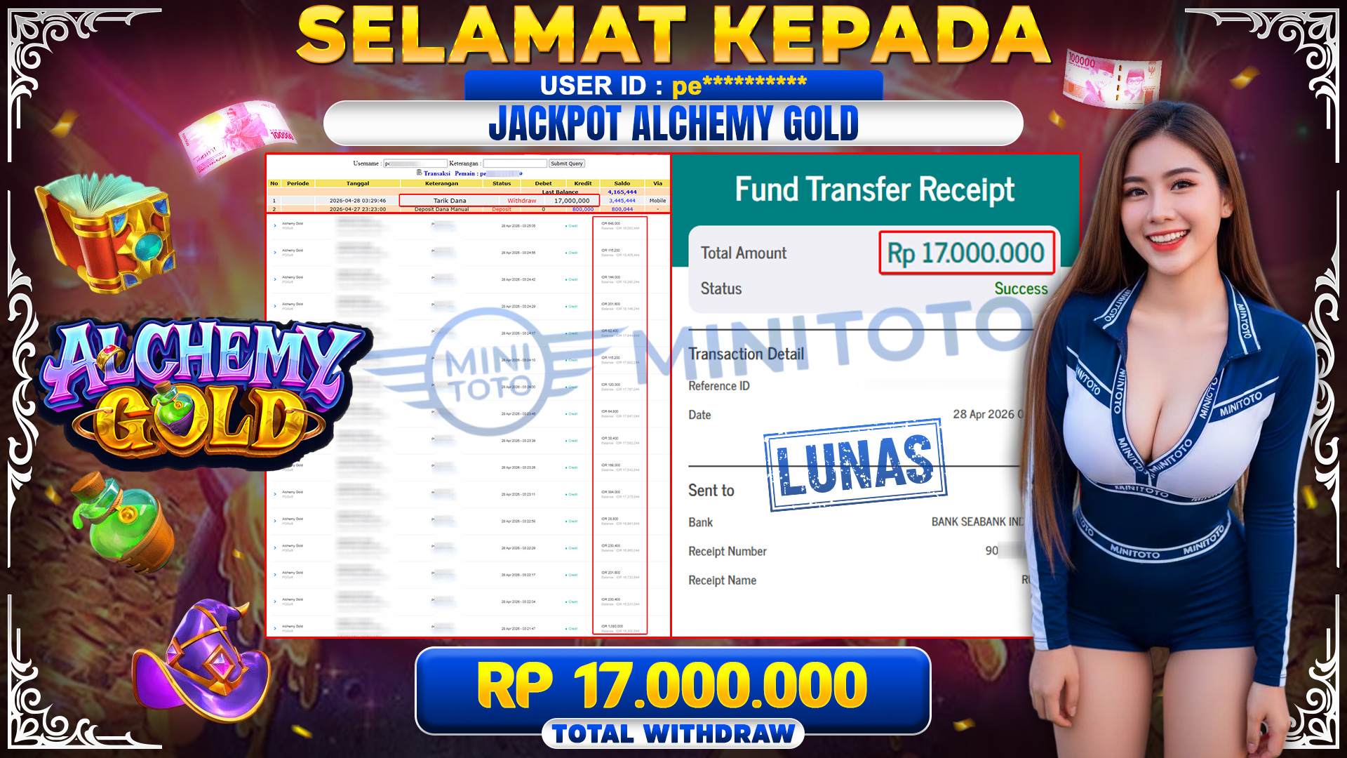 BUKTI JACPOT Alchemy Gold  - PGSoft