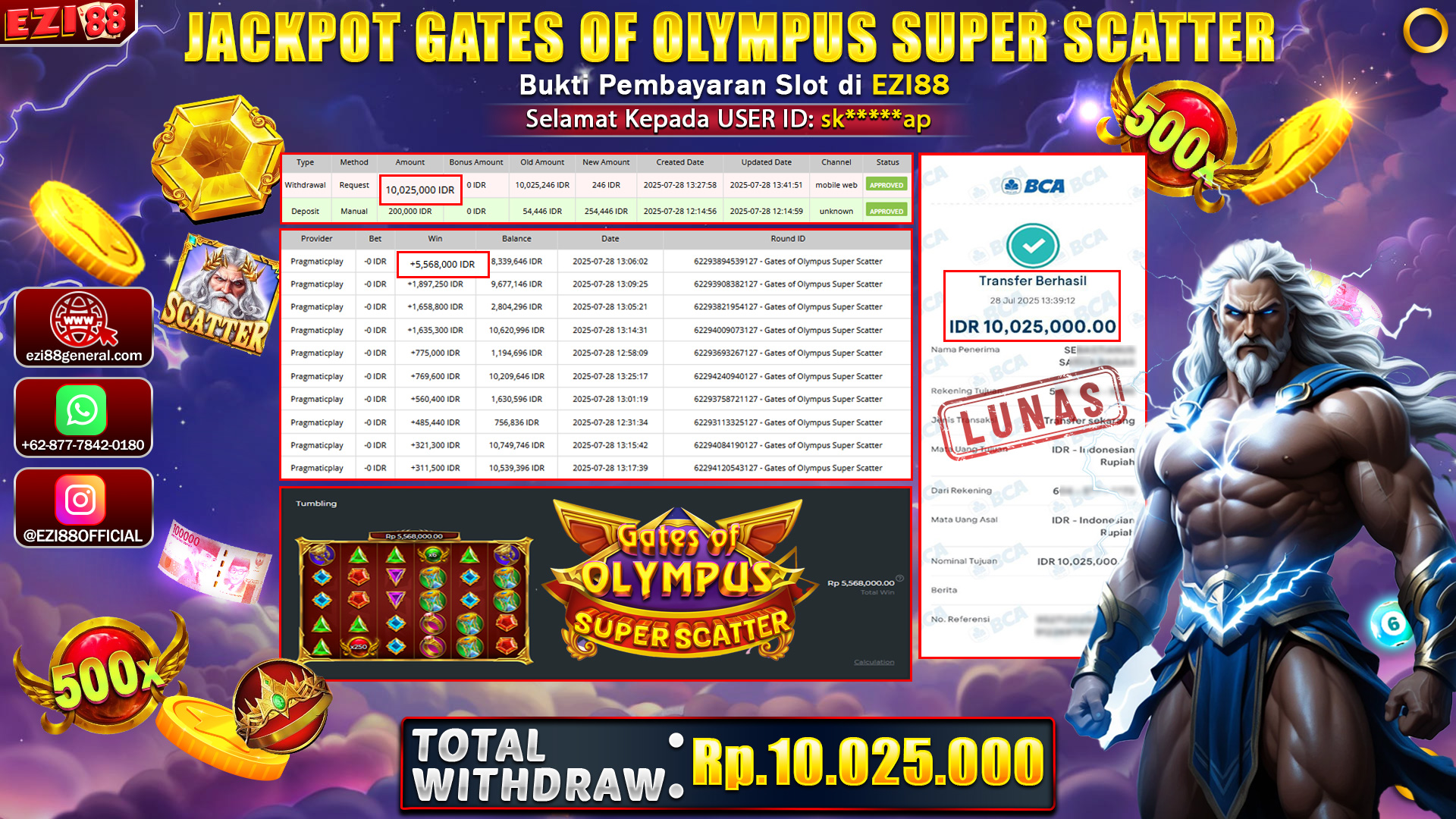 JACKPOT SLOT GATES OF OLYMPUS SUPER SCATTER