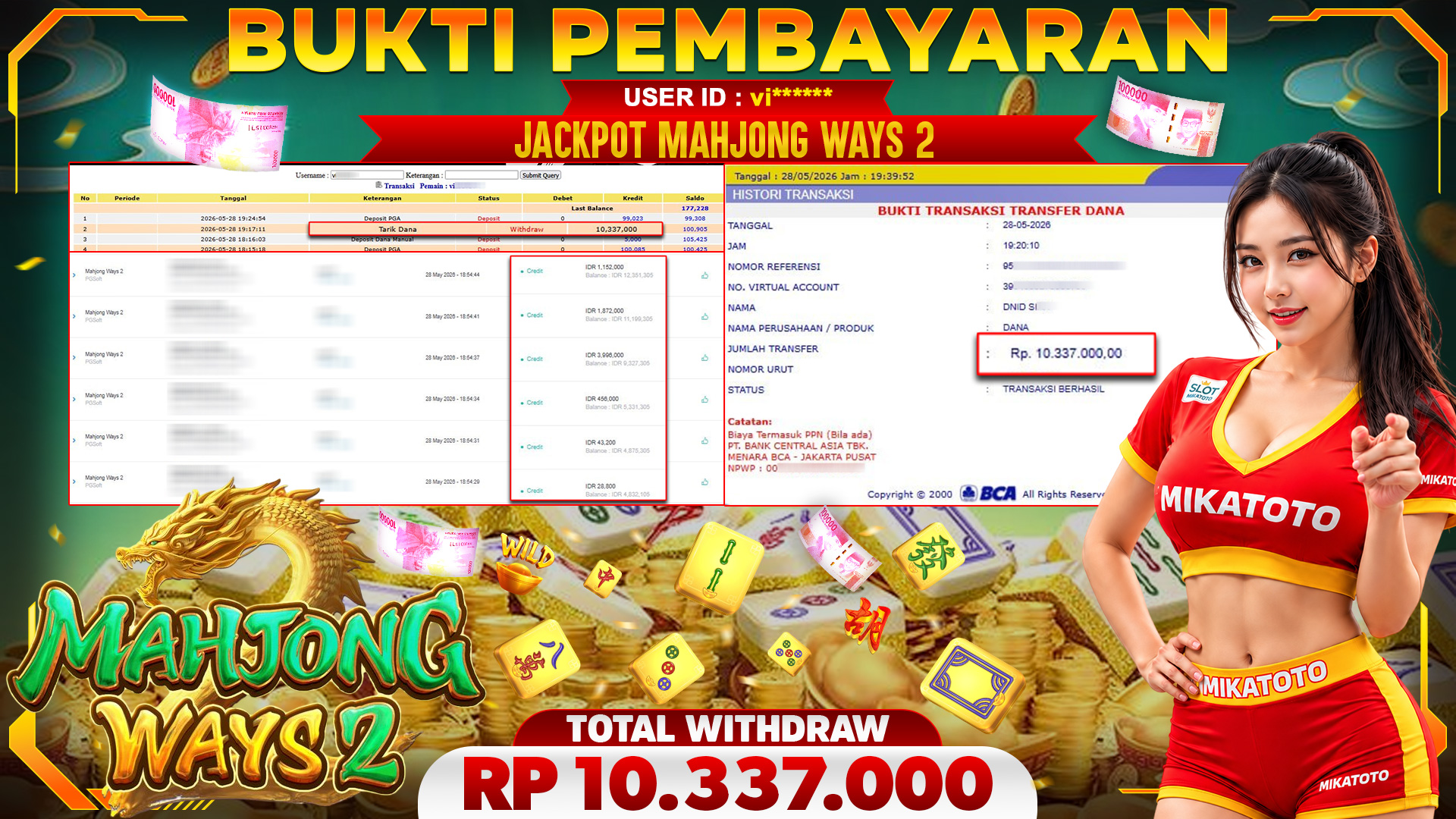 🏆 SELAMAT KEPADA PEMENANG JACKPOT DI Mahjong Ways 2 - PGSoft 10,337,000🏆