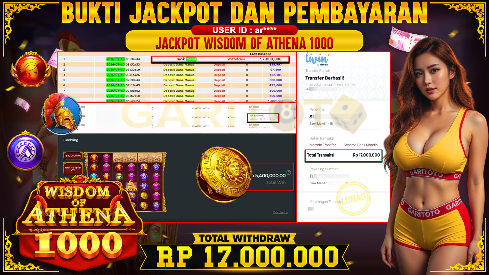 JACKPOT WISDOM OF ATHENA 1000