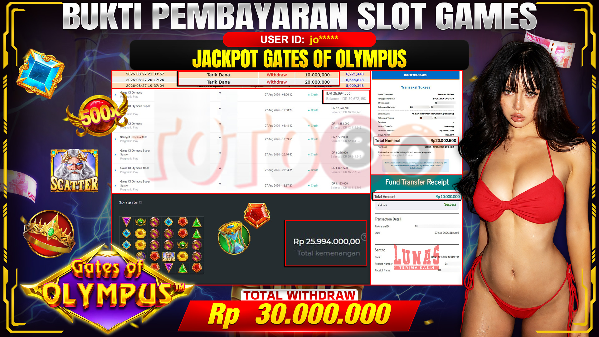 💰🎉 TOTO80 – JACKPOT SLOT GATES OF OLYMPUS  RP. 30,000,000,-  TELAH DIBAYARKAN!💰🎉