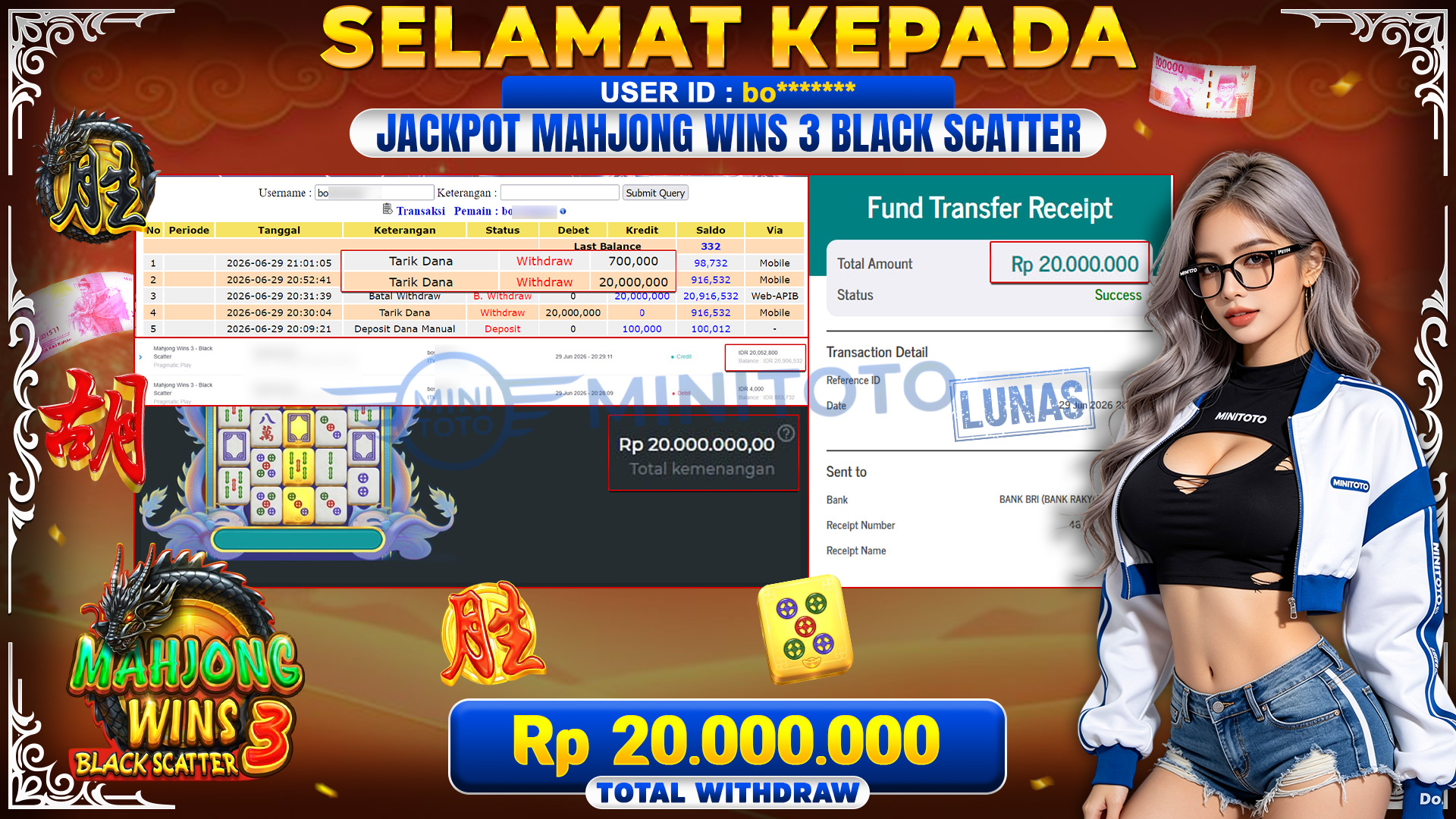 BUKTI JACKPOT SLOT MAHJONG WINS 3 BLACK SCATTER