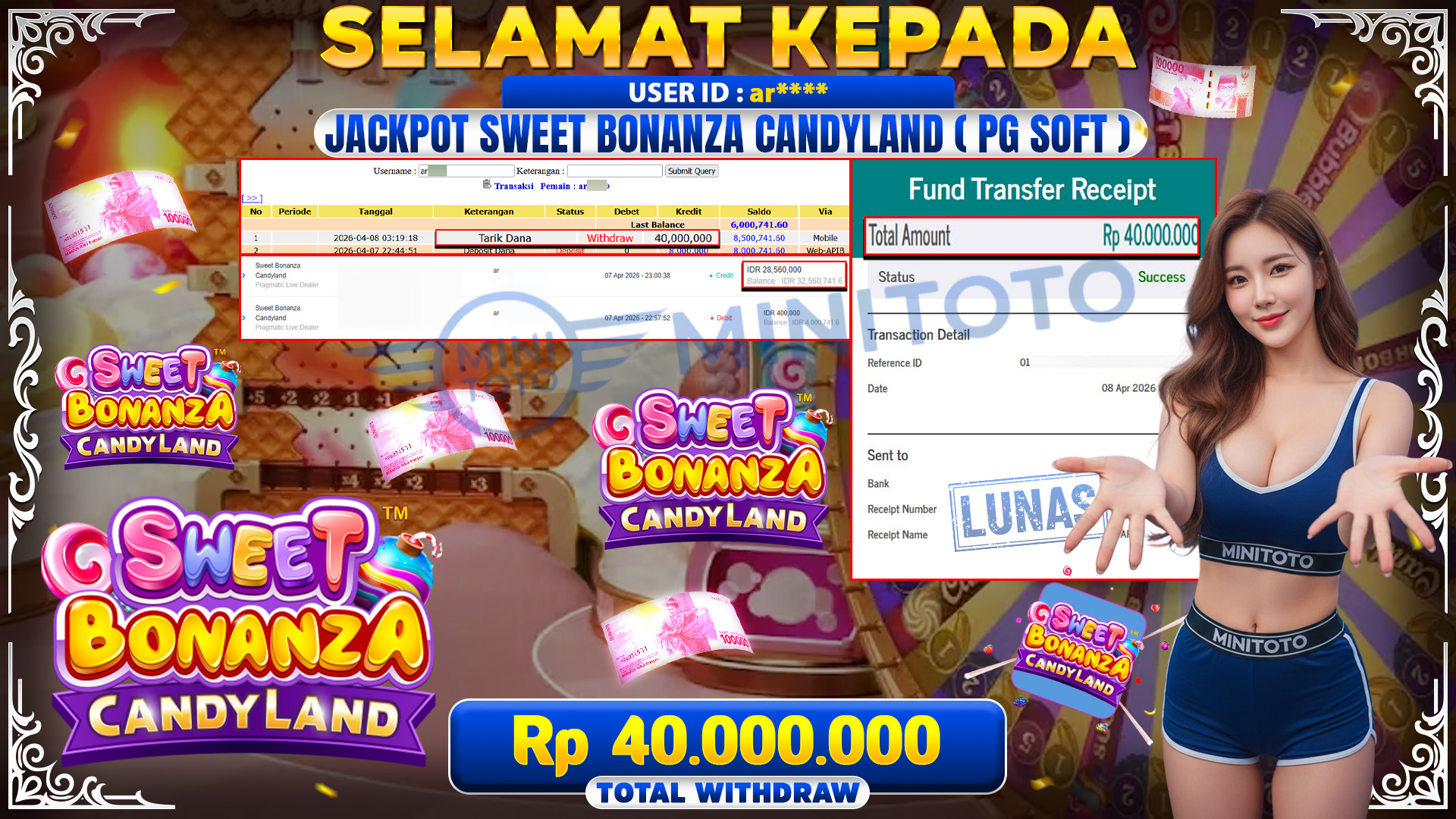 BUKTI JACPOT Sweet Bonanza Candyland - Pragmatic Live Dealer