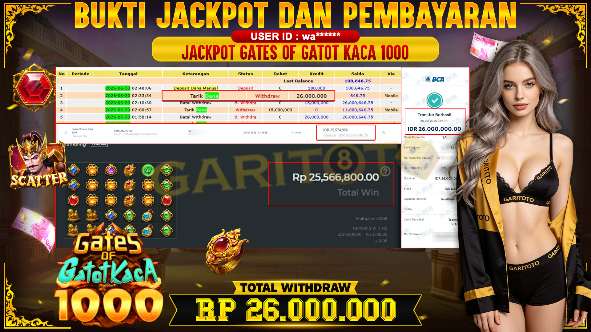 JACKPOT GATES OF GATOT  KACA 1000