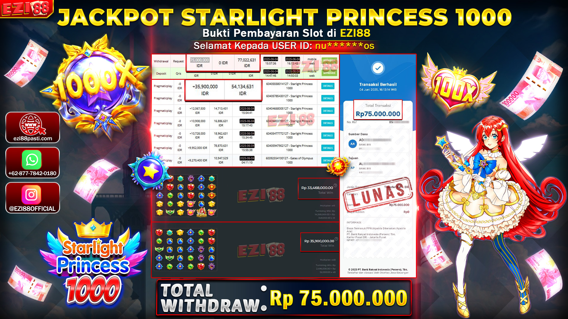 JACKPOT SLOT STARLIGHT PRINCESS 1000