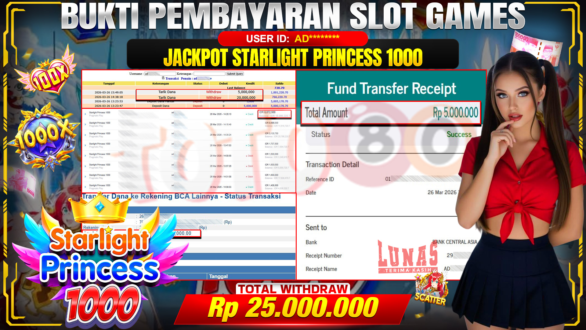 💰🎉 TOTO80 – JACKPOT SLOT STARLIGHT PRINCES 1000 RP. 25,000,000,- TELAH DIBAYARKAN! 💰🎉