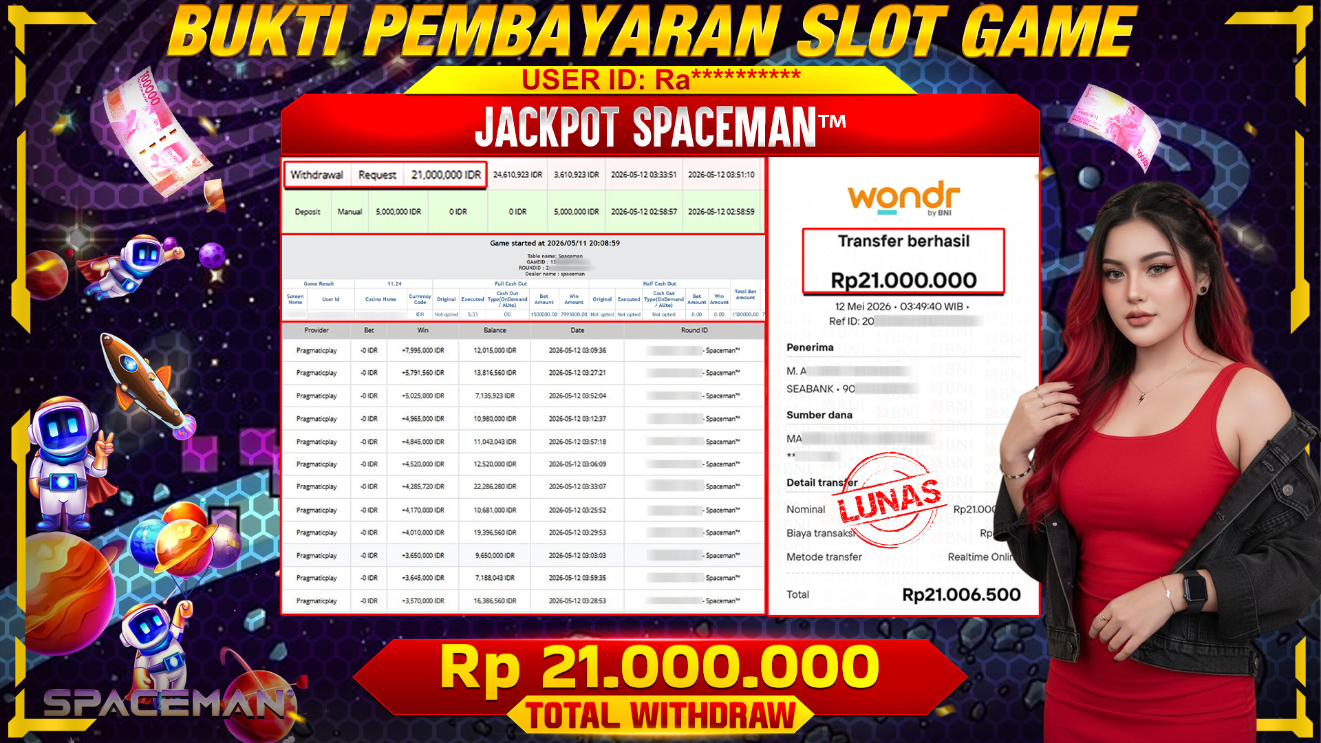 Sekali Terbang Bisa Bikin Senyum Lebar! Spaceman Auto Gacor!
