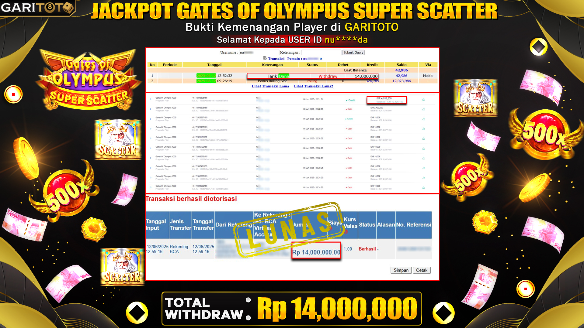 JACKPOT GATES OF OLYMPUS SUPER SCATTER