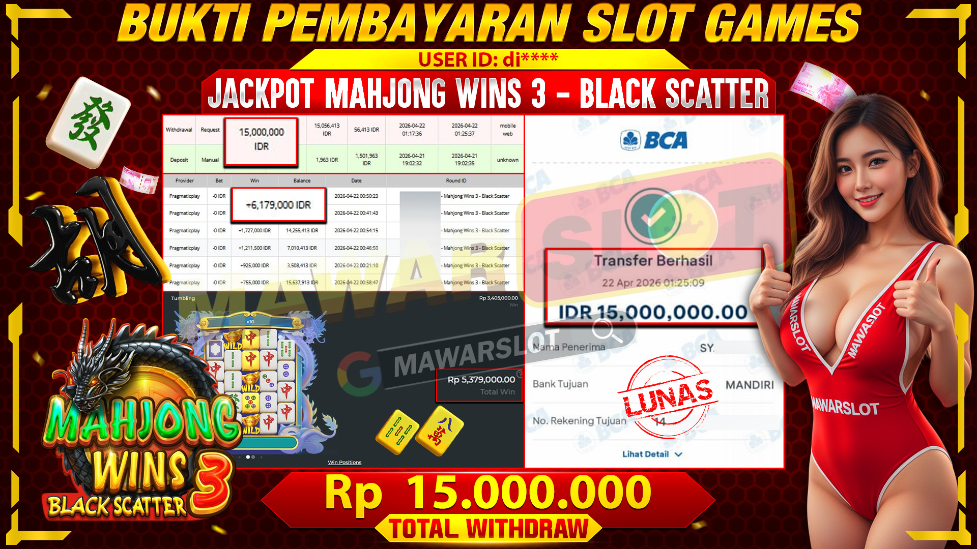 Rahasia Hitam Terbongkar! Mahjong Wins 3 - Black Scatter Banjir Kemenangan!