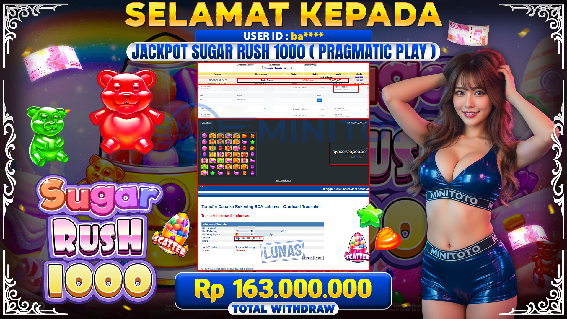 BUKTI JACKPOT  SUGAR RUSH 1000 - PRAGMATIC PLAY 