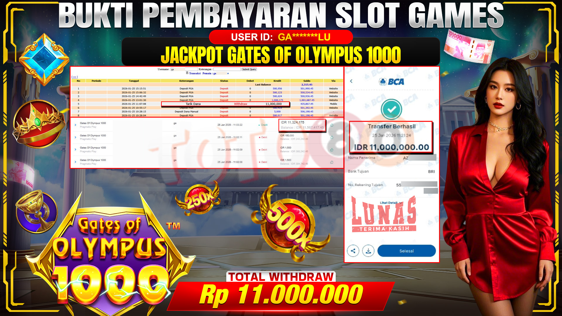 🎉 TOTO80 – JACKPOT SLOT GATES OF OLYMPUS 1000 RP. 11,000,000,- TELAH DIBAYARKAN! 🎉