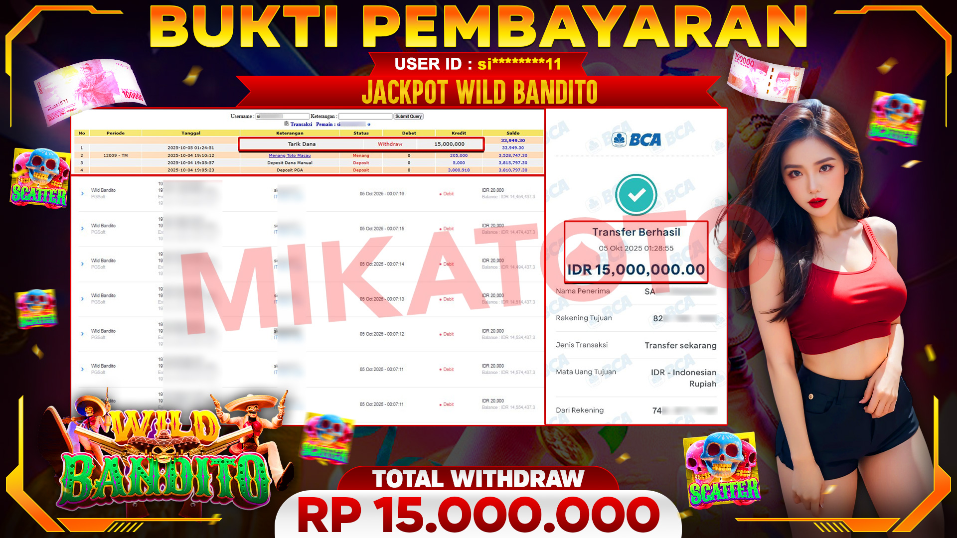🏆 SELAMAT KEPADA PEMENANG JACKPOT DI Wild Bandito - PGSoft 15,000,000🏆