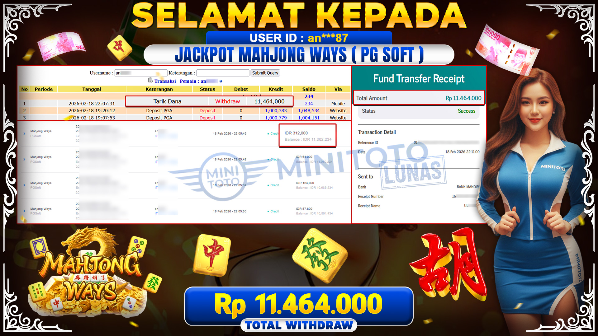 JACKPOT SLOT MAHYONG WAYS 2 - PGSoft