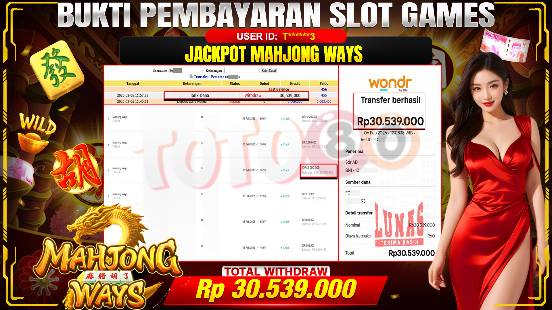 🎉 TOTO80 – JACKPOT SLOT MAHJONG WAYS RP. 30,539,000,- TELAH DIBAYARKAN! 🎉