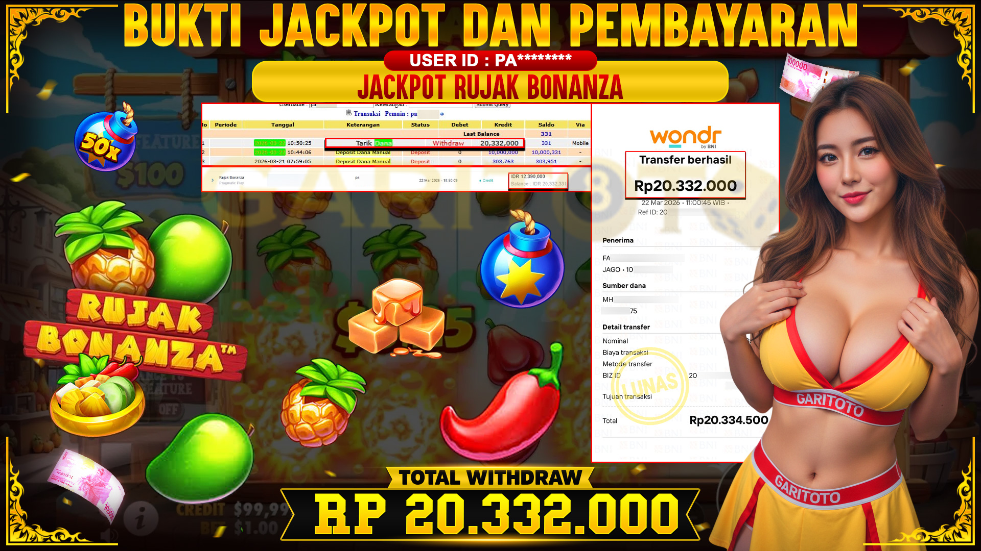 JACKPOT RUJAK BONANZA