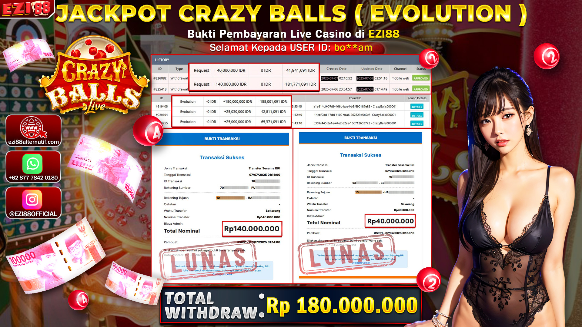 JACKPOT LIVE GAMES CRAZY BALLS ( EVOLUTION )