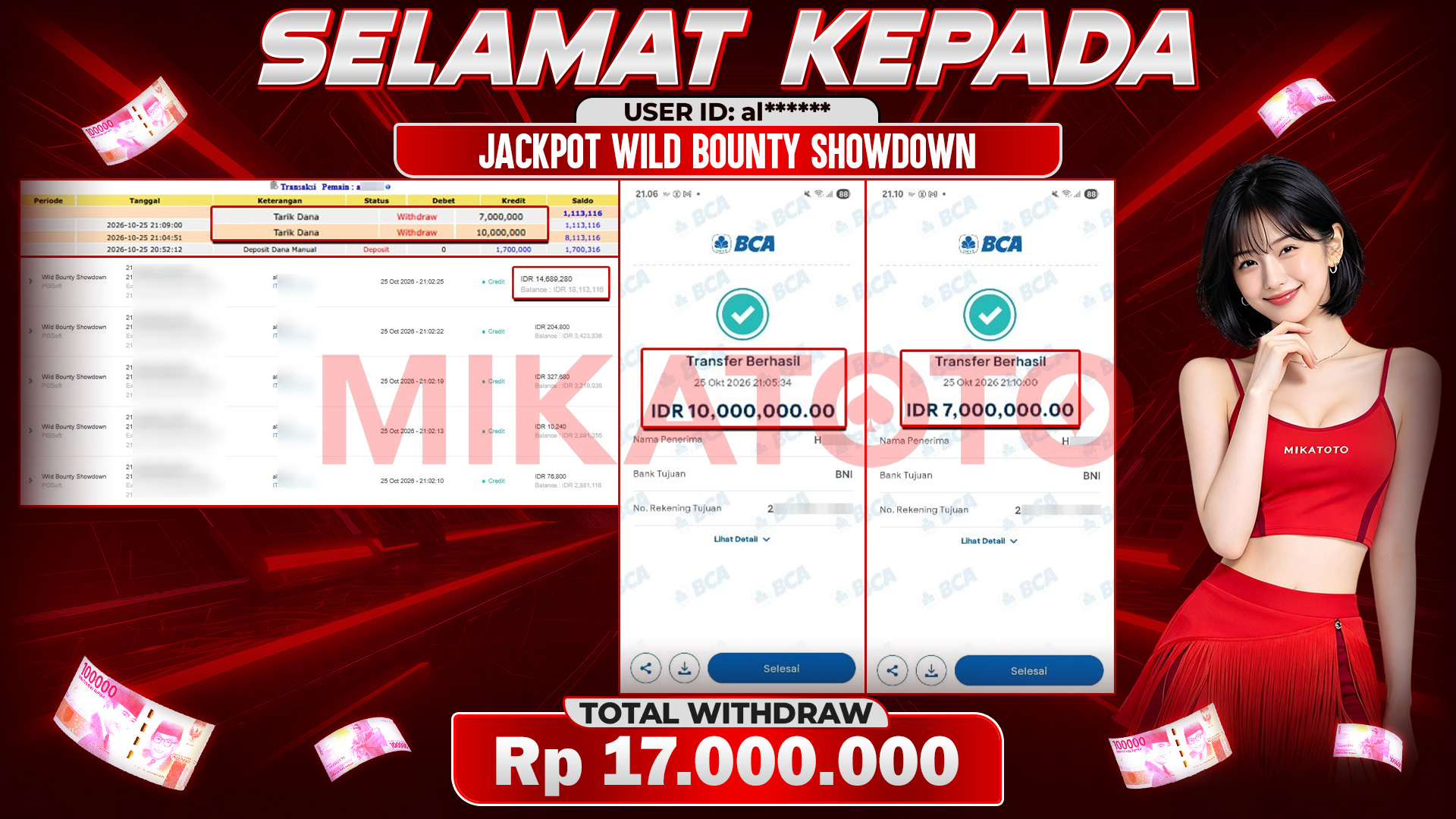 🏆 SELAMAT KEPADA PEMENANG JACKPOT DI Wild Bounty Showdown PGSoft  17,000,000🏆