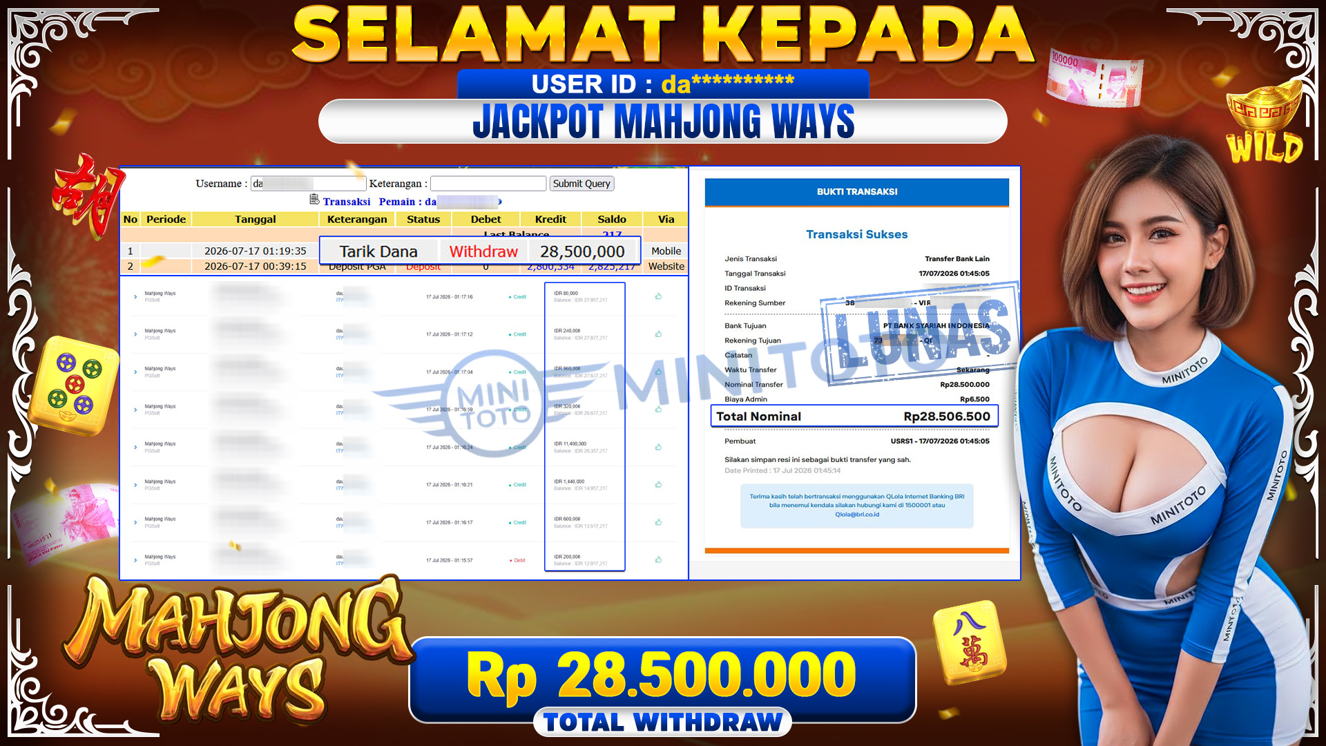 BUKTI JACKPOT MAHJONG WAYS  - PG SOFT