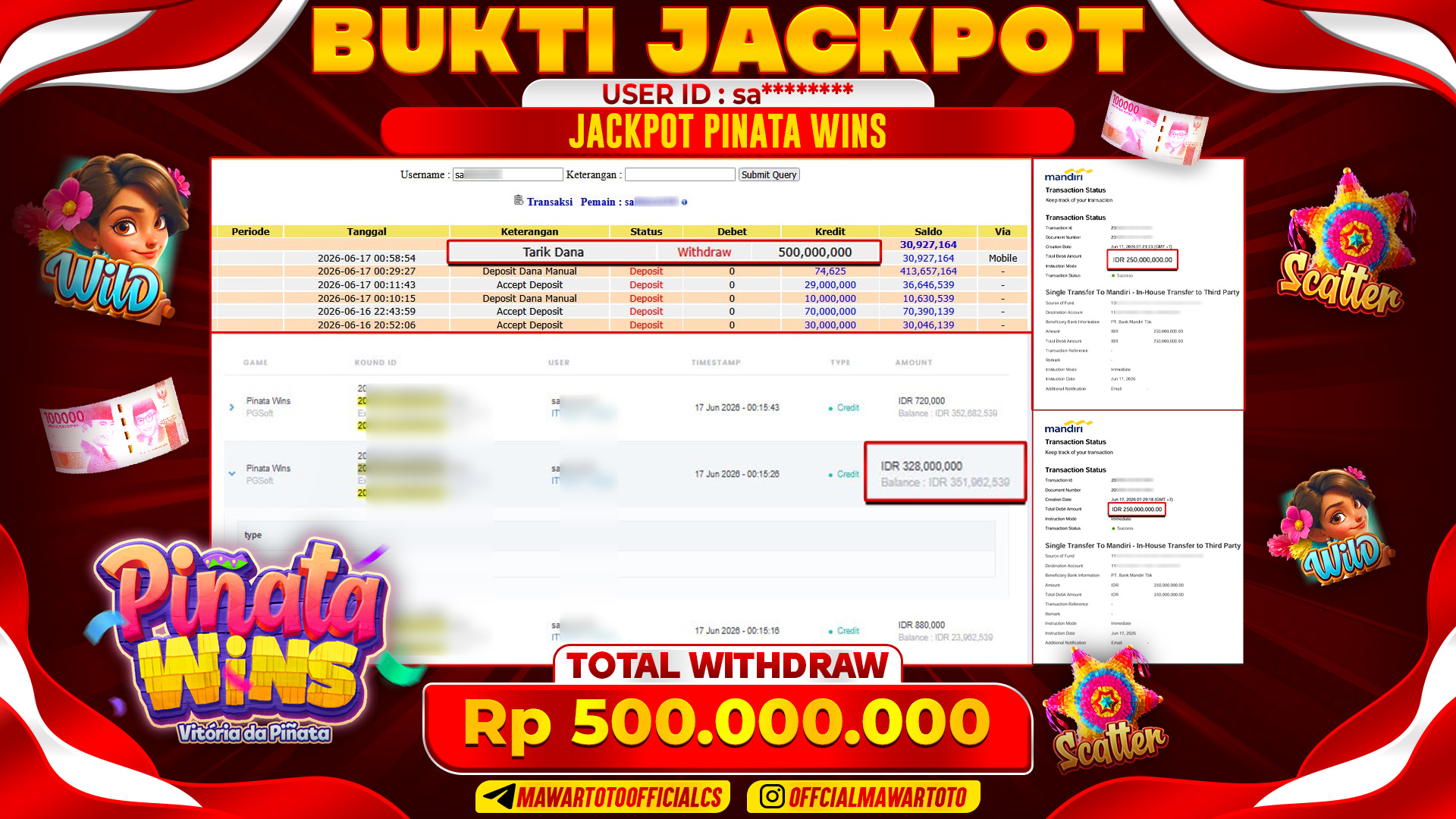 JACKPOT PINATA WINS
